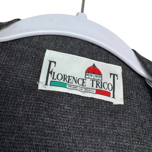 Florence Tricot Men’s Italy Gray Arygle Cardigan Grandpa Sweater Size XLT - Picture 7 of 7